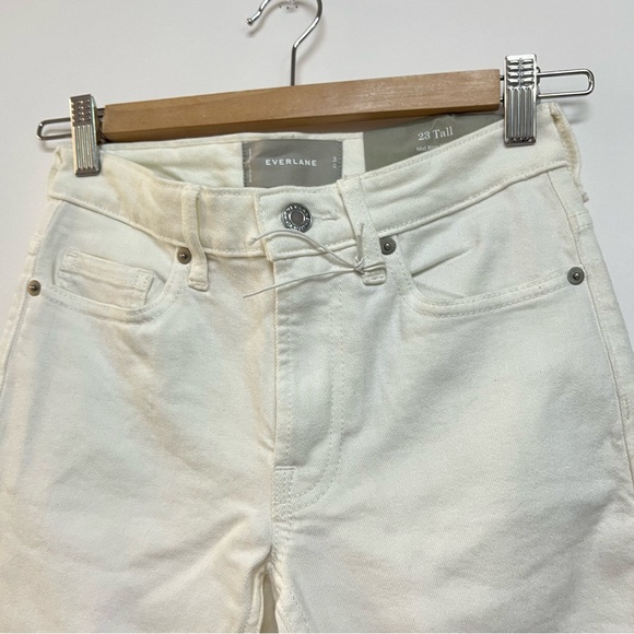 NWT Everlane White Mid Rise Skinny Jeans Blanc High Rise Waist Size 23 TALL $128 - Picture 7 of 12